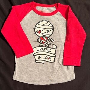 Red and Gray Kids Raglan Shirt